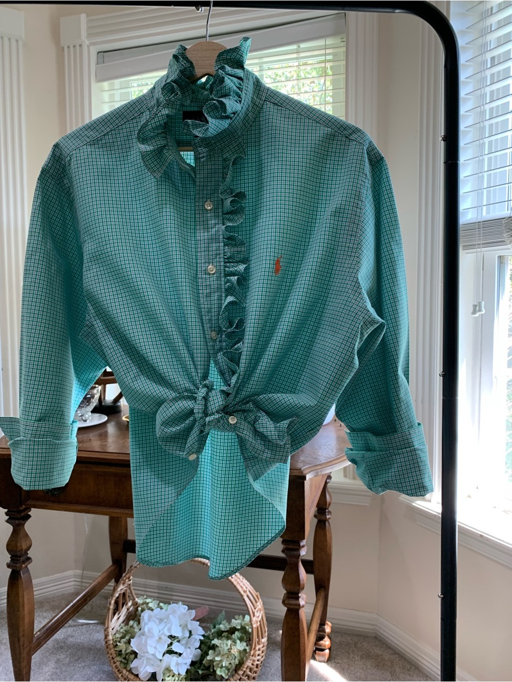 Ralph Lauren Re-imagined Green Check Button Front Shirt